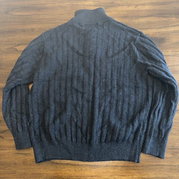 Northern Isles Premium Men’s L Black Alpaca Wool 1/4 Button Pullover Sweater - Picture 4 of 7